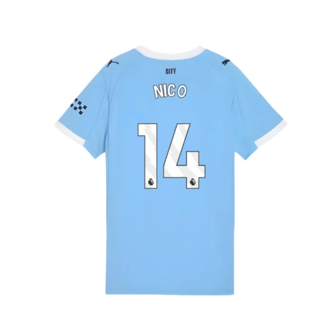 2025-2026 Man City Home Shirt (Womens) (Nico 14)-SoccerKits Hub | Buy Soccer Jerseys Online